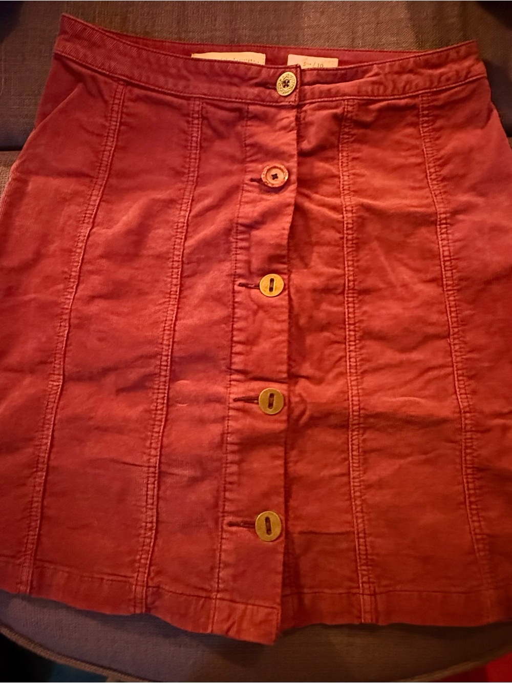 Anthropologie Pilcro Rust Red Cotton Skirt